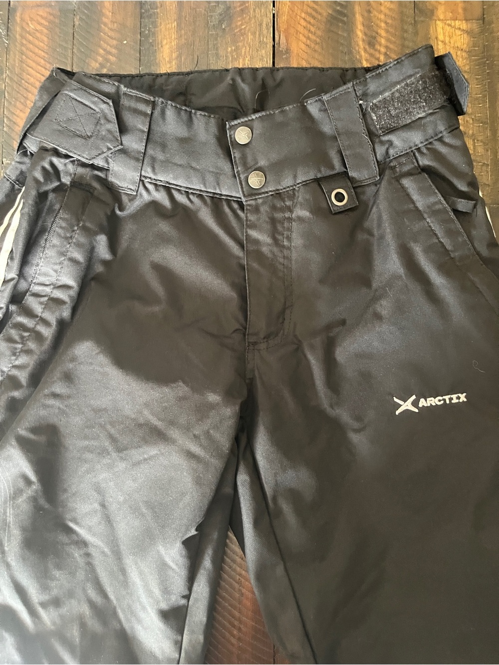 ARCTIX WOMEN’S INSULATED SKI SNOW PANTS BLACK WHITE STRIPE M 8/10
